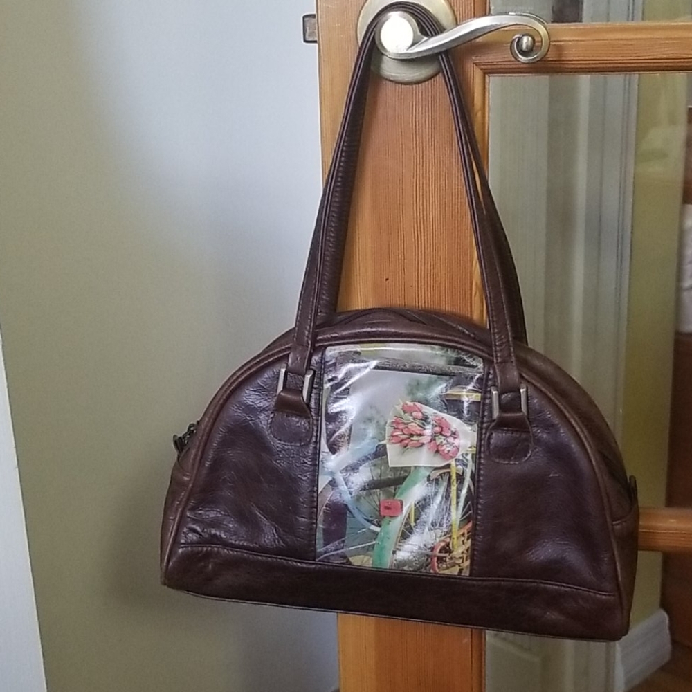Nancy Lucia unique leather handbag bicycle tulip
